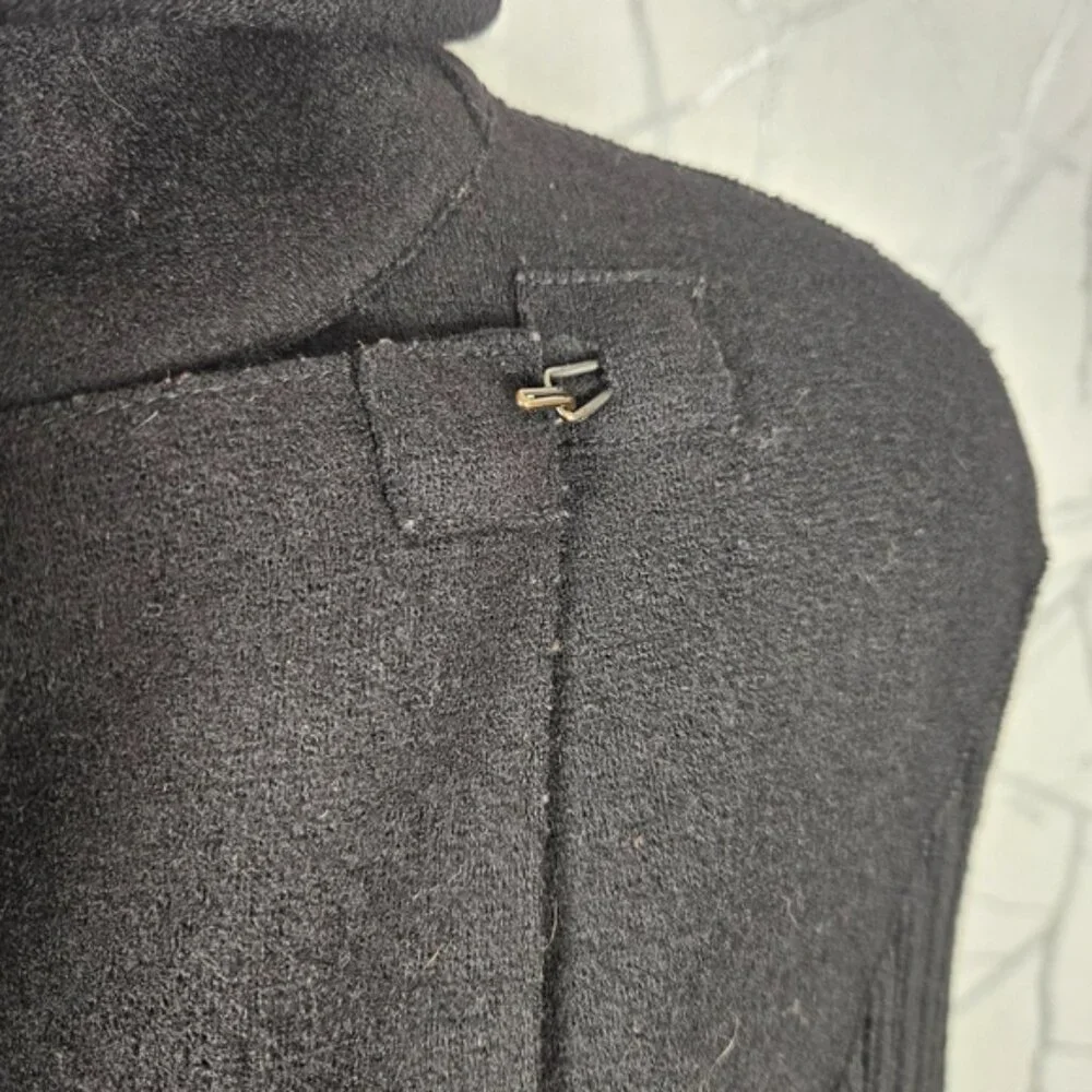 Annette Gortz Black Boiled Wool Hook & Eye Did Sweater Jacket - Picture 9 of 14